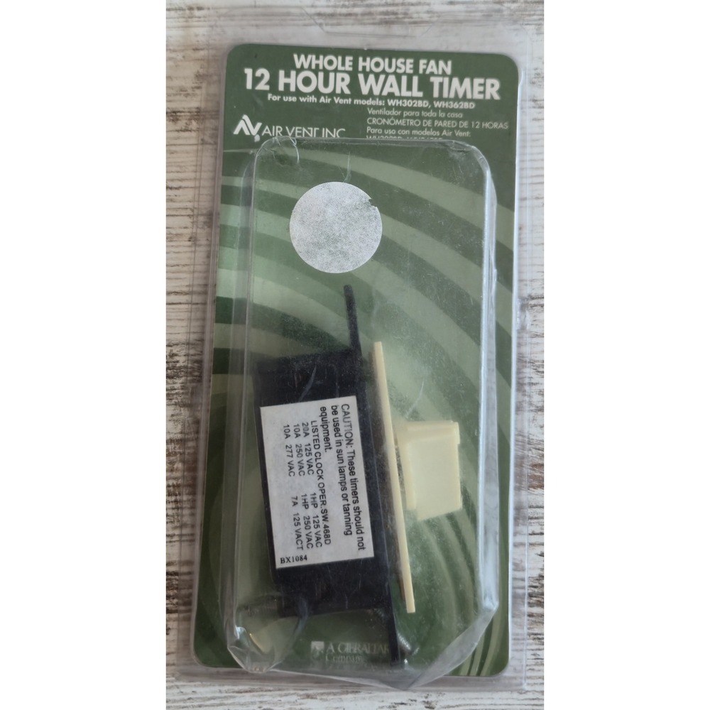New Air Vent Inc. 12 Hour Wall Timer Switch for Whole House Fan WH302BD WH362BD